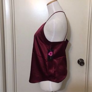 Tops - Burgundy Satin Cami Tops - Burgundy Satin Cami